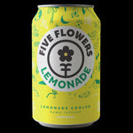 Five Flowers Lemonade can on a black background