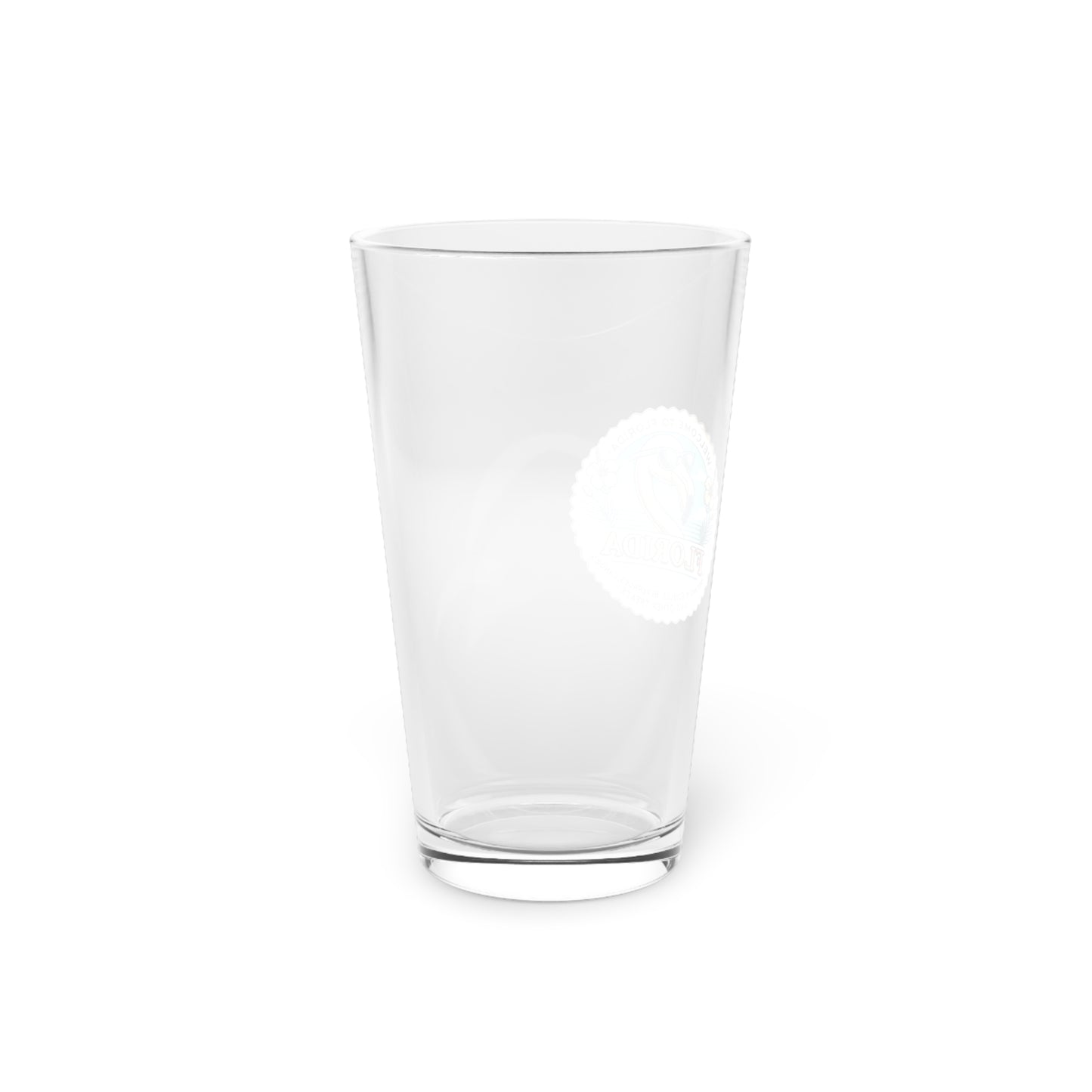 Clear glass tumbler on a white background