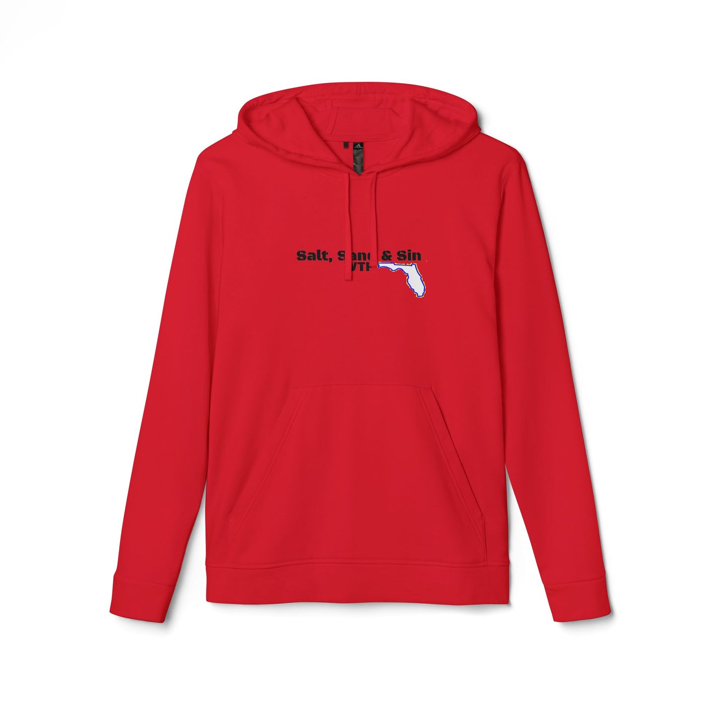 Fleece Hoodie with Salt, Sand, and Sin Florida Design