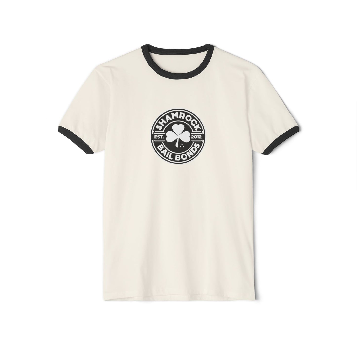 Shamrock Pub Logo Est 2012 Unisex Ringer T-Shirt