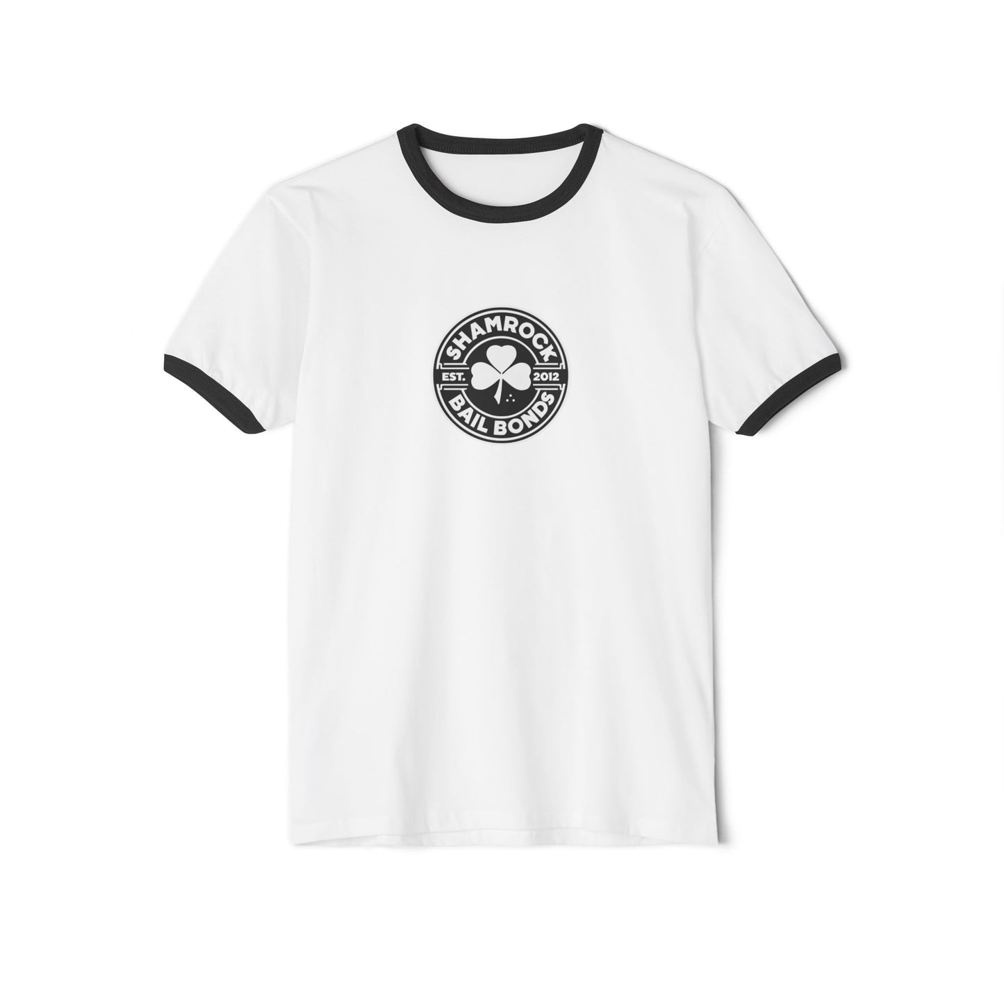 Shamrock Pub Logo Est 2012 | Unisex Cotton Ringer T-Shirt