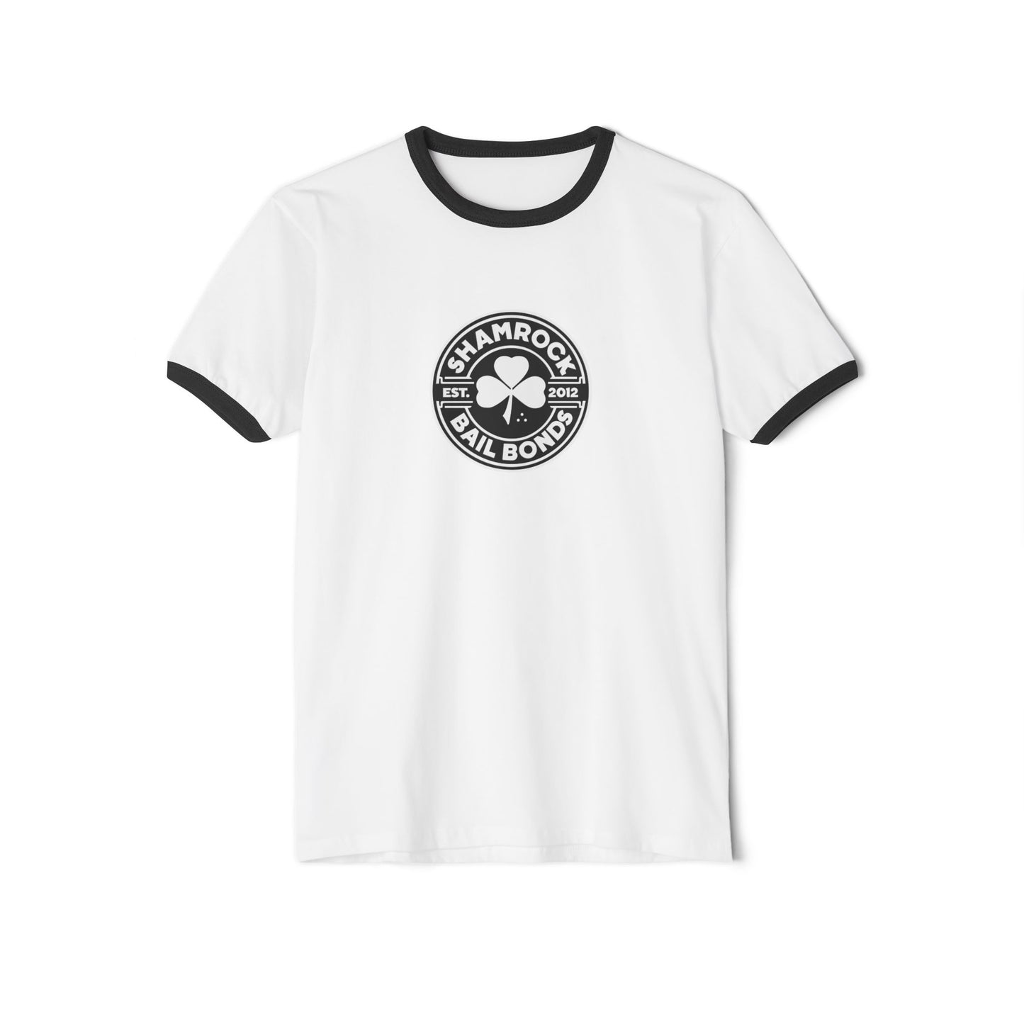 Shamrock Pub Logo Est 2012 Unisex Ringer T-Shirt