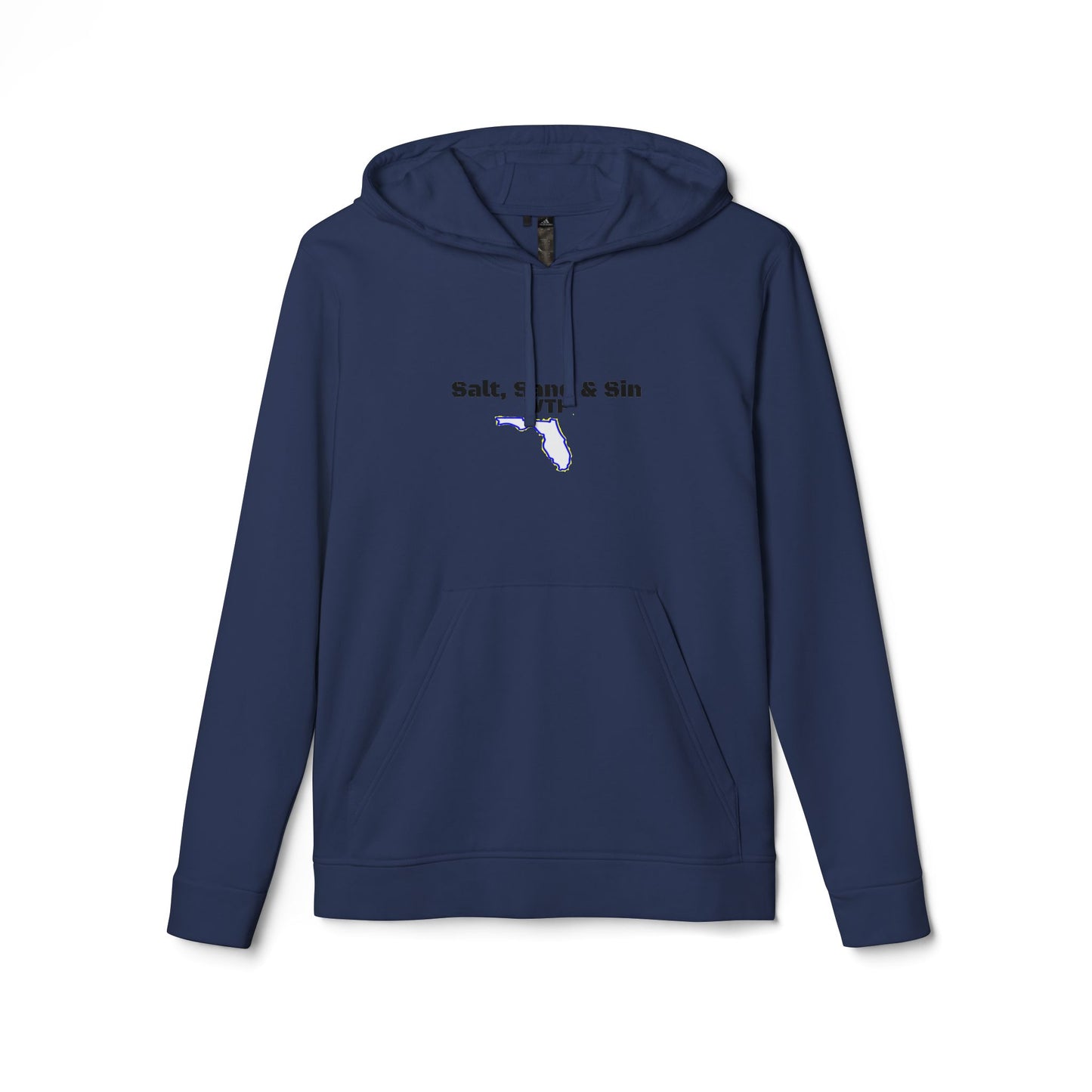 Fleece Hoodie with Salt, Sand, and Sin Florida Design