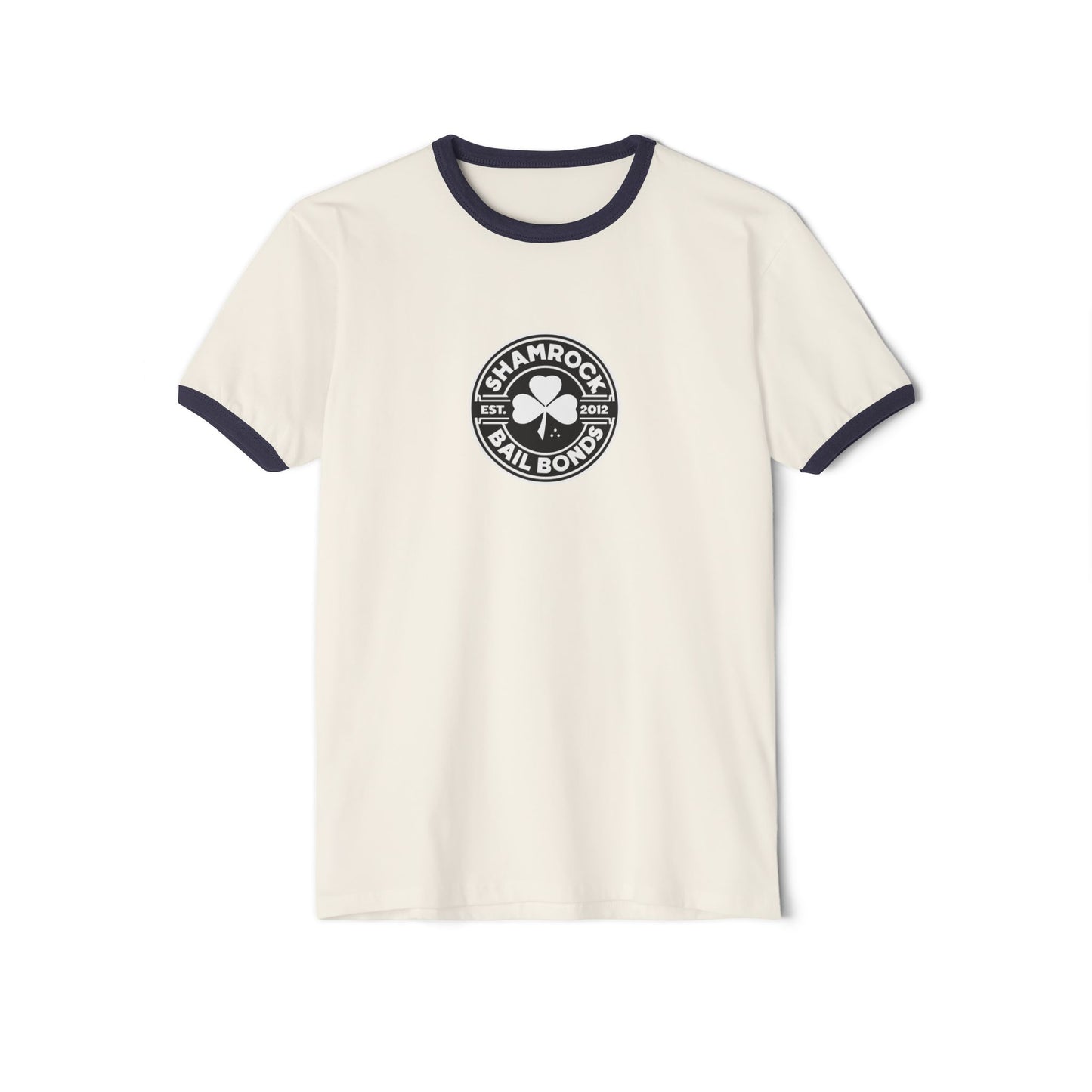 Shamrock Pub Logo Est 2012 | Unisex Cotton Ringer T-Shirt