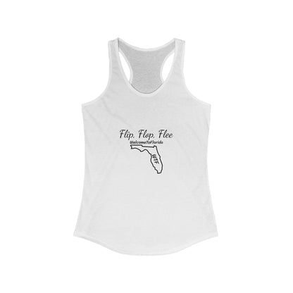 Welcome to Florida: WTF Logo - Flip, Flop, Flee  Women's Ideal Racerback Tank