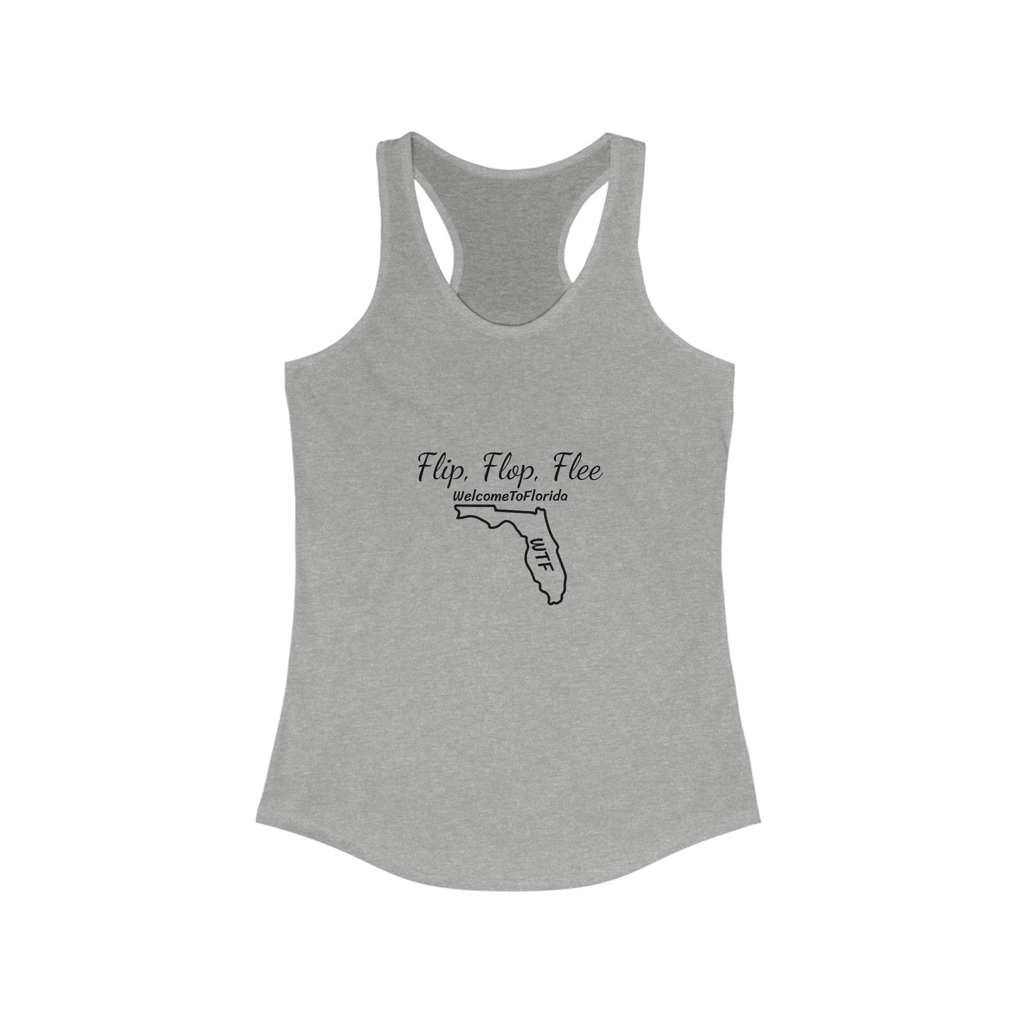 Welcome to Florida: WTF Logo - Flip, Flop, Flee  Women's Ideal Racerback Tank