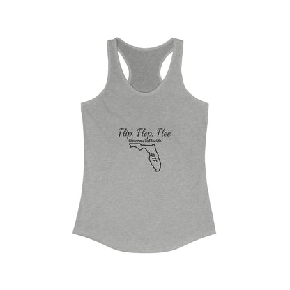 Welcome to Florida: WTF Logo - Flip, Flop, Flee  Women's Ideal Racerback Tank