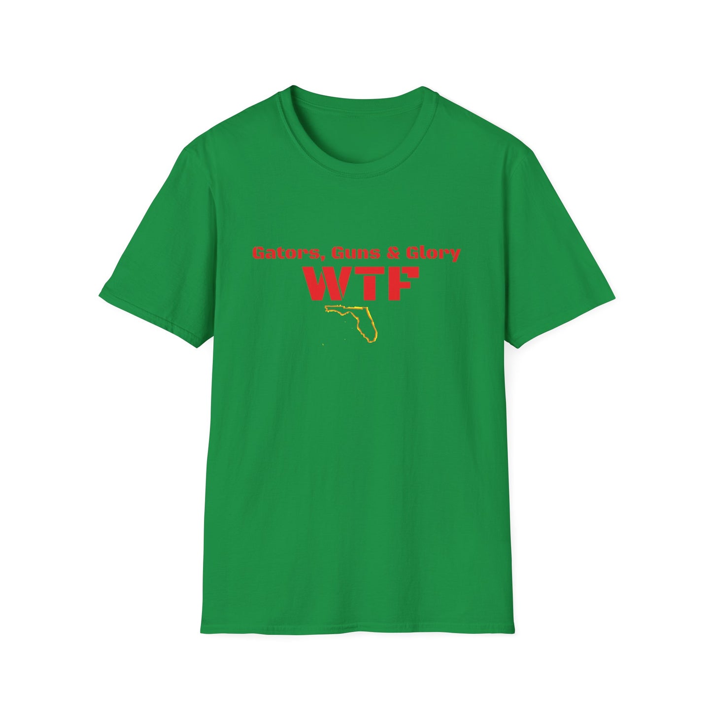 Gators, Guns & Glory - WTF Welcome to Florida Unisex Softstyle T-Shirt