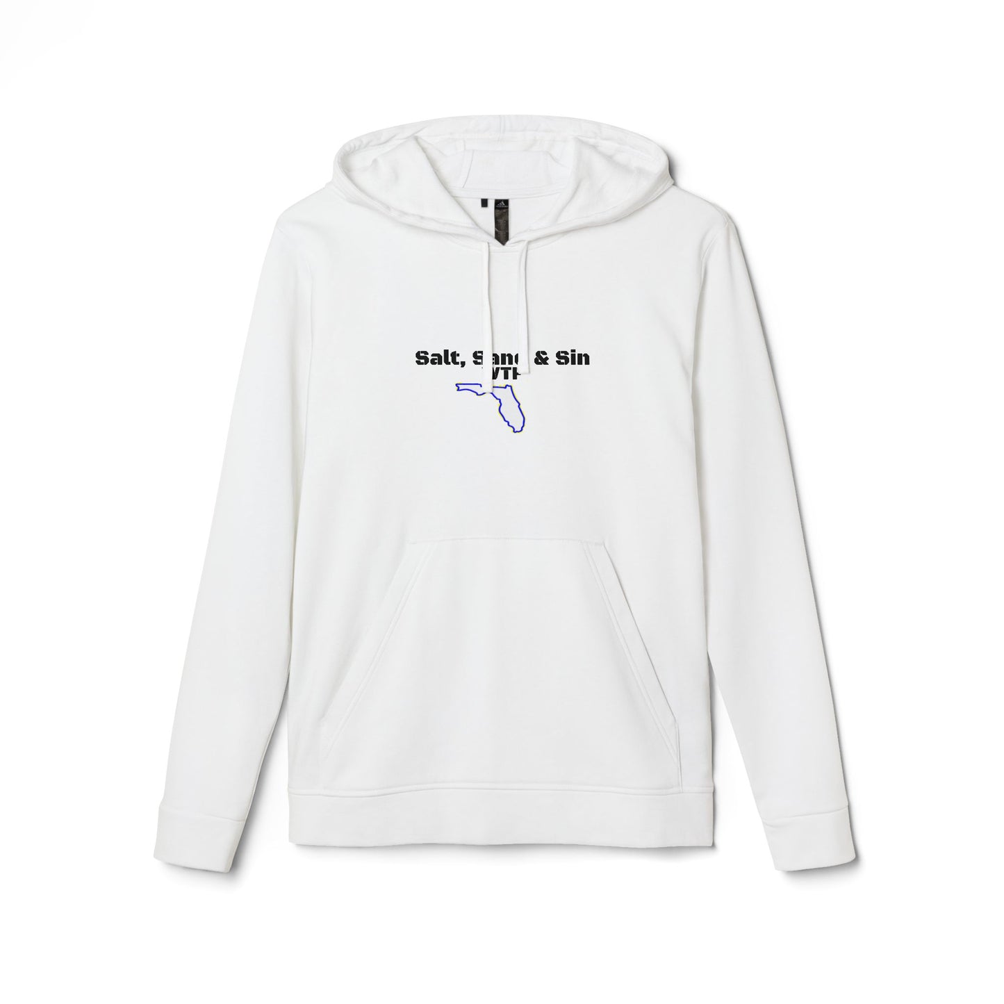 Fleece Hoodie with Salt, Sand, and Sin Florida Design