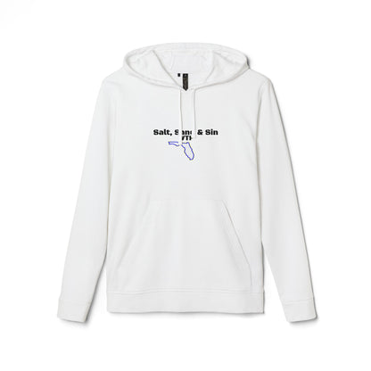 Fleece Hoodie with Salt, Sand, and Sin Florida Design