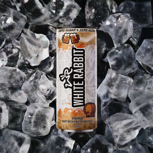white rabbit energy drink rootbeer can