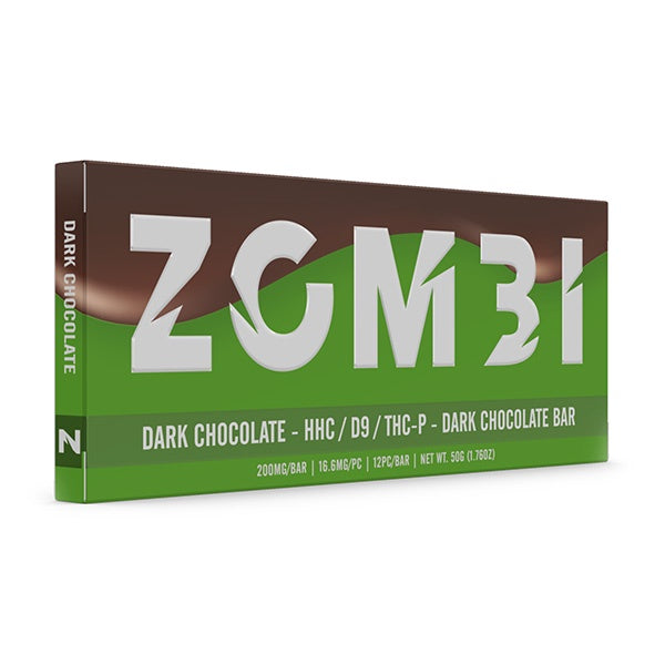 Zombie Dark Chocolate Bar packaging on a white background